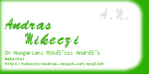 andras mikeczi business card